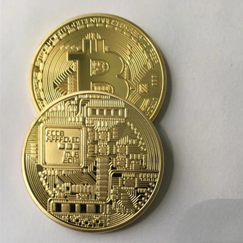 Us 12 76 12 Off 5 Pc!   s The Classic Internet Theme Currency Fccb Bitcoin Real Gold Plated Badge 40 Mm Btc Decoration Coin In Non Currency Coins From - 